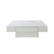 Bowery Hill Square Coffee Table with Fixed Top in White High Gloss