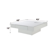 Bowery Hill Square Coffee Table with Fixed Top in White High Gloss