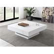 Bowery Hill Square Coffee Table with Fixed Top in White High Gloss