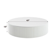 Bowery Hill Round Coffee Table with Fixed Top in White High Gloss