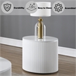 Bowery Hill Round End Table with Fixed Top in White High Gloss