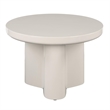 Bowery Hill Round End Table with Pedestal Base in Light Gray High Gloss