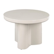 Bowery Hill Round End Table with Pedestal Base in Light Gray High Gloss