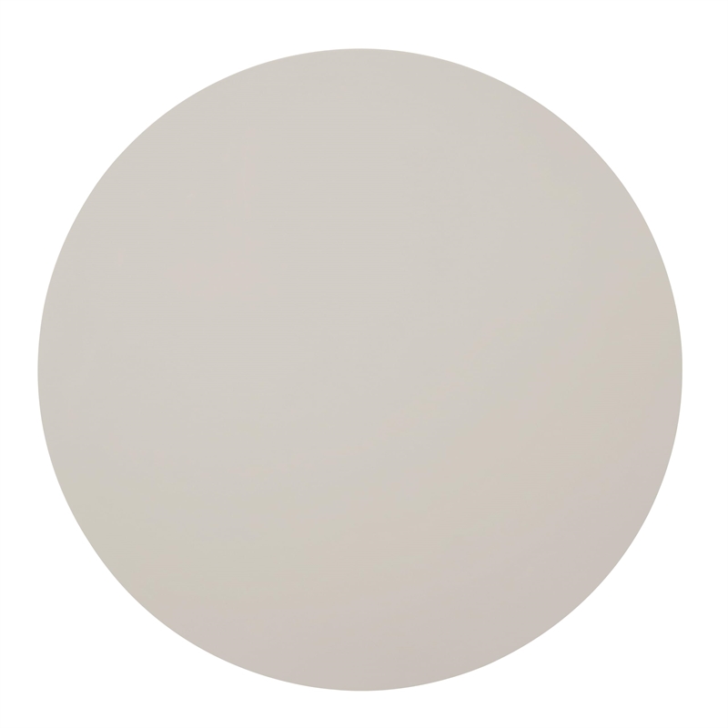 Bowery Hill Round End Table with Pedestal Base in Light Gray High Gloss