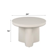 Bowery Hill Round End Table with Pedestal Base in Light Gray High Gloss