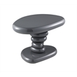 Bowery Hill End Table with Pebble Pedestal in Gray High Gloss