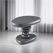 Bowery Hill End Table with Pebble Pedestal in Gray High Gloss