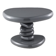 Bowery Hill End Table with Pebble Pedestal in Gray High Gloss