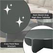 Bowery Hill Round Coffee Table with Cross Base in Teal High Gloss