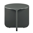 Bowery Hill Round End Table with Cross Base in Teal High Gloss