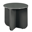 Bowery Hill Round End Table with Cross Base in Teal High Gloss