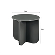 Bowery Hill Round End Table with Cross Base in Teal High Gloss