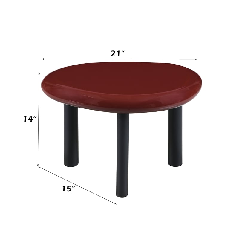 Bowery Hill End Table with Cylindrical Legs in Red High Gloss