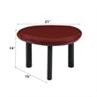 Bowery Hill End Table with Cylindrical Legs in Red High Gloss