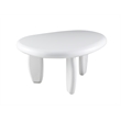 Bowery Hill Three-Leg End Table with Pebble Top in White High Gloss