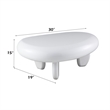 Bowery Hill Three-Leg End Table with Pebble Top in White High Gloss