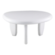 Bowery Hill Three-Leg End Table with Pebble Top in White High Gloss