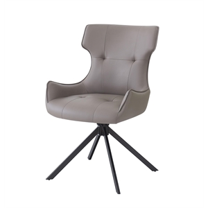 Bowery Hill Upholstered Swivel Side Chair Set of 2 in Camel and Black
