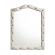 Bowery Hill Arched Button-Tufted Dresser Mirror in Beige Fabric