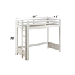 Bowery Hill Twin Loft Bed with Fixed Ladder in Weathered White