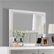 Bowery Hill Beveled Wall Mirror in Rustic Gray and Weathered White