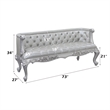 Bowery Hill Button-Tufted Bench in Synthetic Leather and Antique Platinum