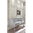 Bowery Hill Button-Tufted Bench in Synthetic Leather and Antique Platinum