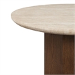 Bowery Hill Oval Dining Table with Travertine Top in Dark Oak