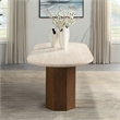 Bowery Hill Oval Dining Table with Travertine Top in Dark Oak