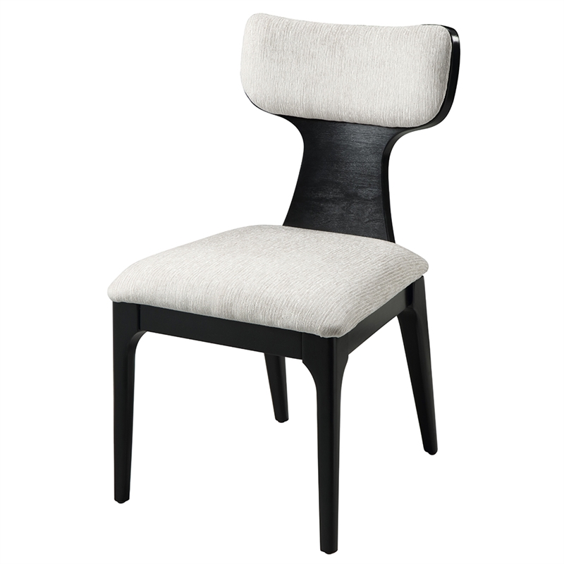 Bowery Hill Open-Back Side Chair Set of Two in White Chenille