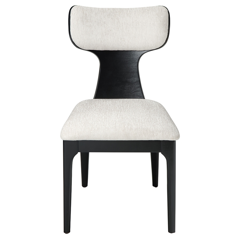 Bowery Hill Open-Back Side Chair Set of Two in White Chenille