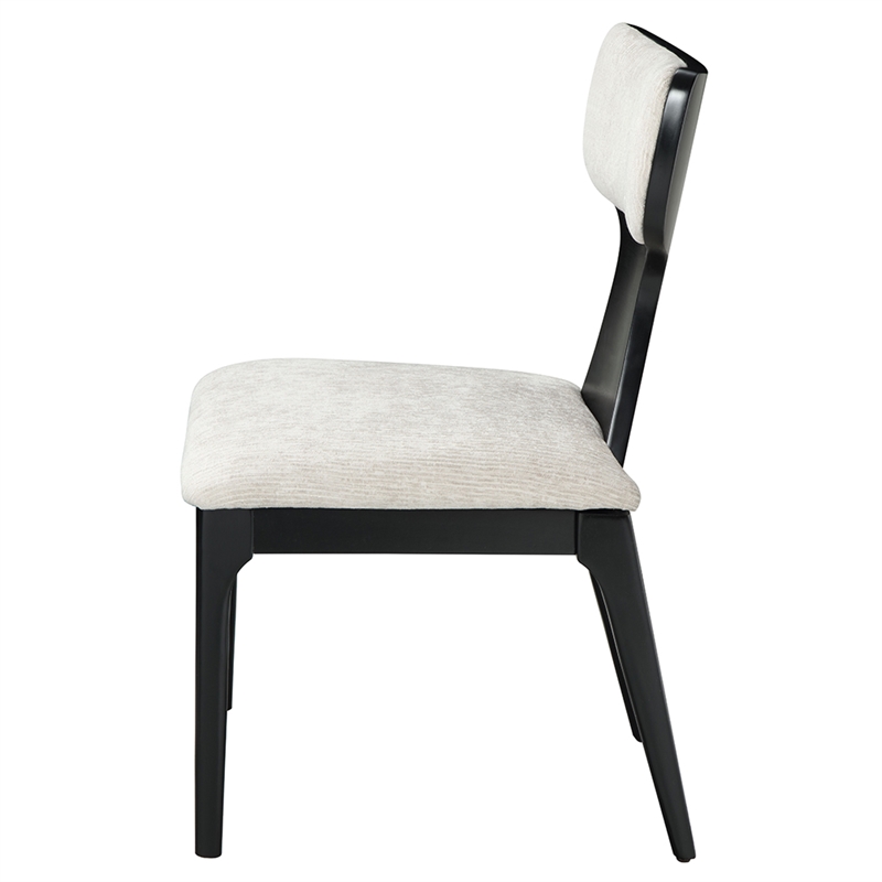 Bowery Hill Open-Back Side Chair Set of Two in White Chenille
