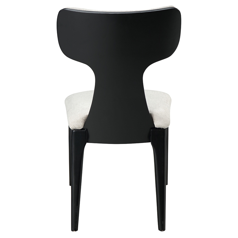 Bowery Hill Open-Back Side Chair Set of Two in White Chenille
