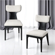 Bowery Hill Open-Back Side Chair Set of Two in White Chenille