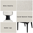 Bowery Hill Open-Back Side Chair Set of Two in White Chenille