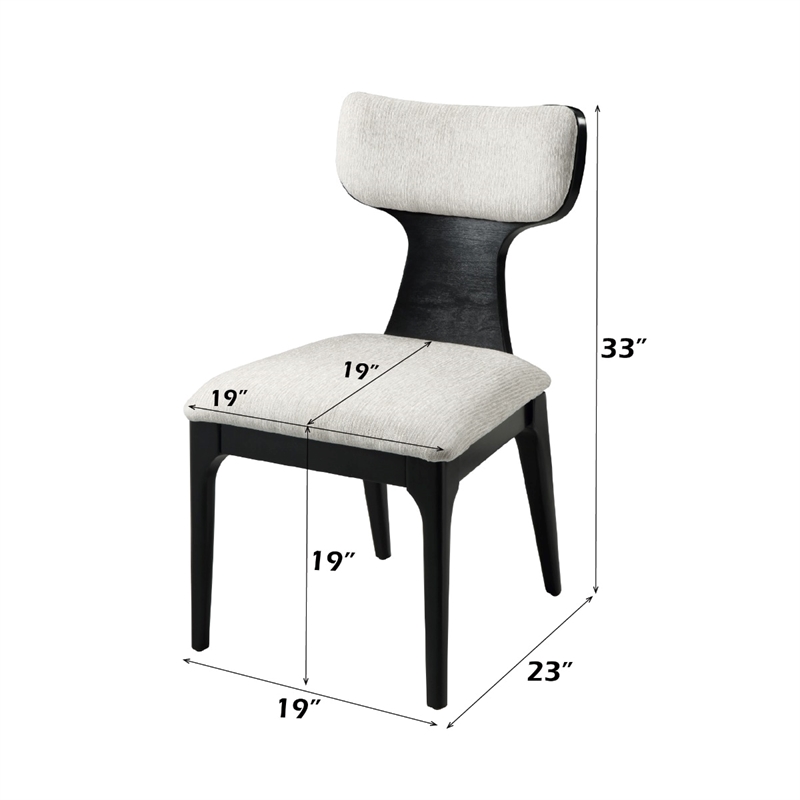 Bowery Hill Open-Back Side Chair Set of Two in White Chenille
