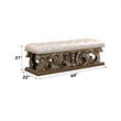 Bowery Hill Button-Tufted Bench in Synthetic Leather - Brown and Gold