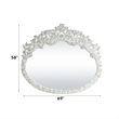 Bowery Hill Oval Wall Mirror with Scrollwork in Antique White