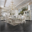 Bowery Hill Oval Wall Mirror with Scrollwork in Antique White