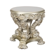 Bowery Hill End Table with Sculptural Carved Base in Antique Gold