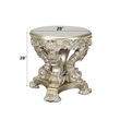 Bowery Hill End Table with Sculptural Carved Base in Antique Gold