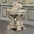 Bowery Hill End Table with Sculptural Carved Base in Antique Gold