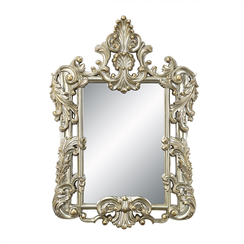 Bowery Hill Wall Mirror with Sculptural Scrollwork in Antique Gold