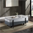Bowery Hill Coffee Table with Lift Top in White and Gray High Gloss