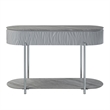 Bowery Hill Sofa Table with Drawer in Gray High Gloss and Chrome