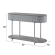 Bowery Hill Sofa Table with Drawer in Gray High Gloss and Chrome