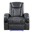 Bowery Hill Power Motion Recliner with Bluetooth Speakers in Dark Gray