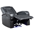 Bowery Hill Power Motion Recliner with Bluetooth Speakers in Dark Gray