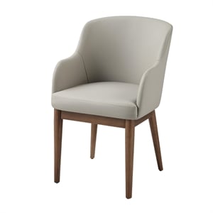 Bowery Hill Side Chair Set of 2 in Synthetic Leather and Walnut