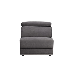 Bowery Hill Modular Upholstered Armless Chair in Dark Gray Fabric